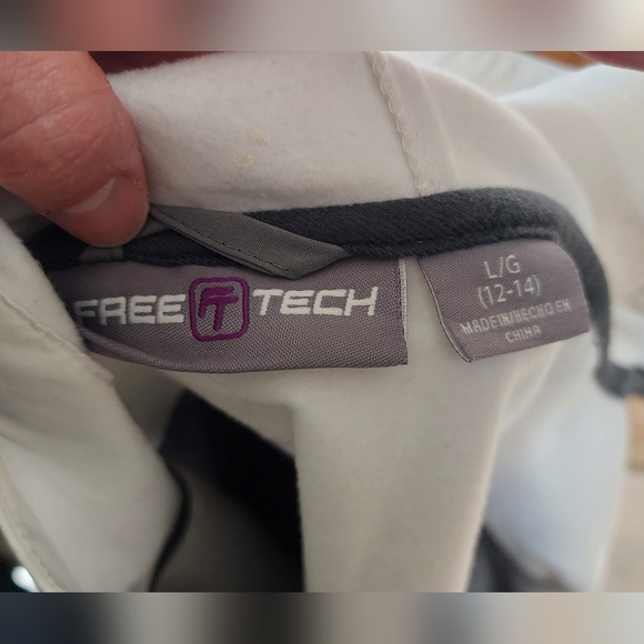 White and Grey women's windbreaker free tech size large 12-14 - Picture 3 of 4